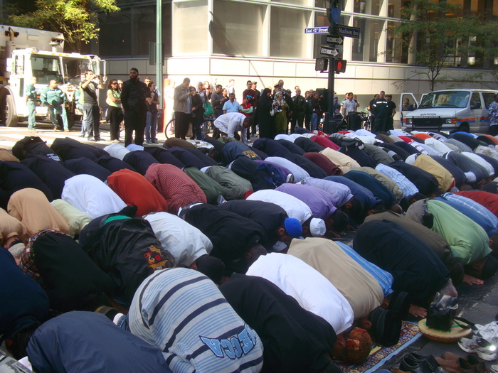 Muslim worship in NYC 2012